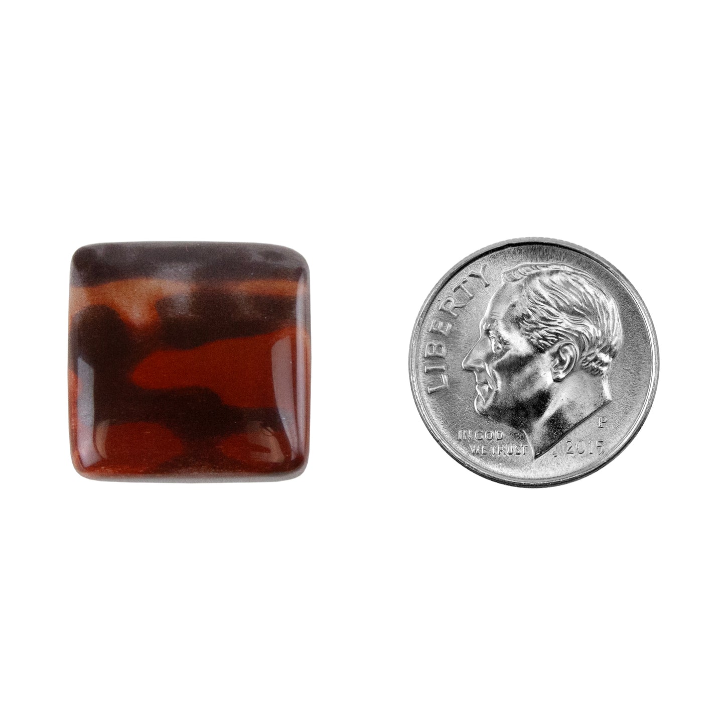 Zebra Stone - Cushion Cabochon 17mm - Pkg/1 with dime