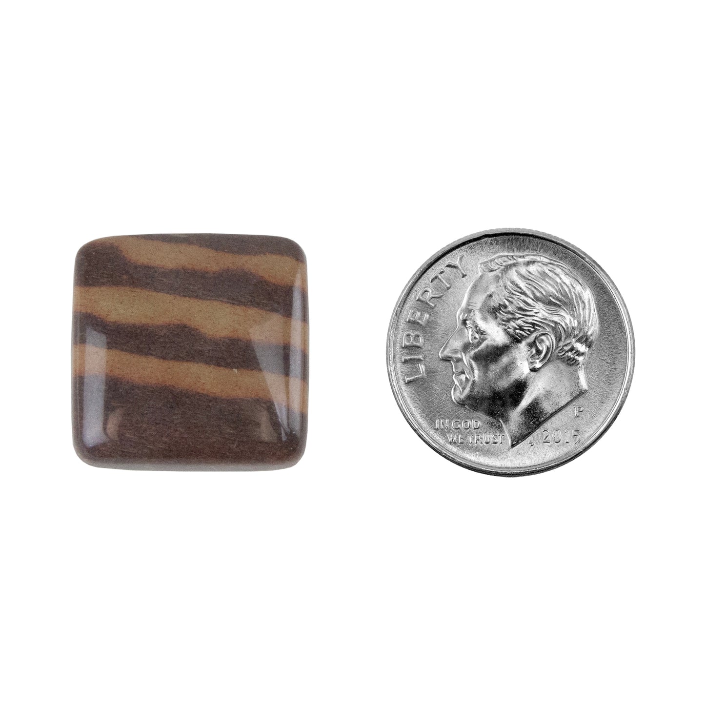 Zebra Stone - Cushion Cabochon 17mm - Pkg/1 with dime