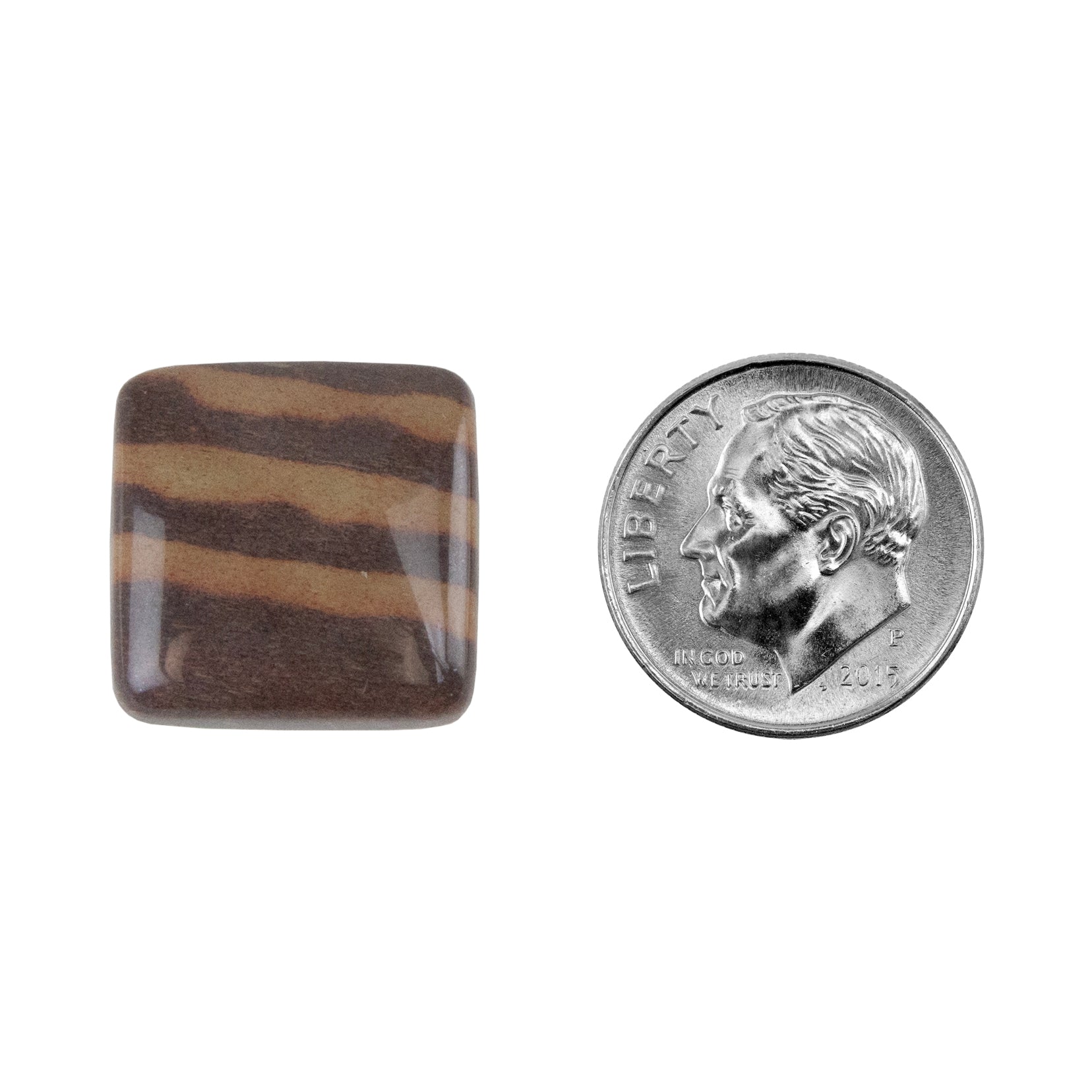 Zebra Stone - Cushion Cabochon 17mm - Pkg/1 with dime