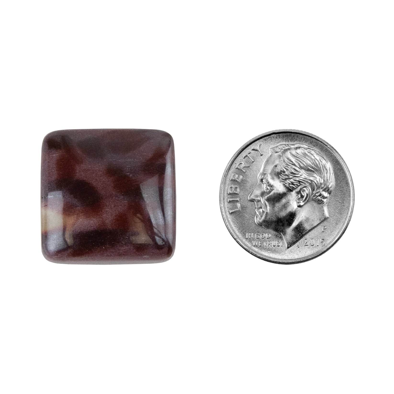 Zebra Stone - Cushion Cabochon 17mm - Pkg/1 with dime