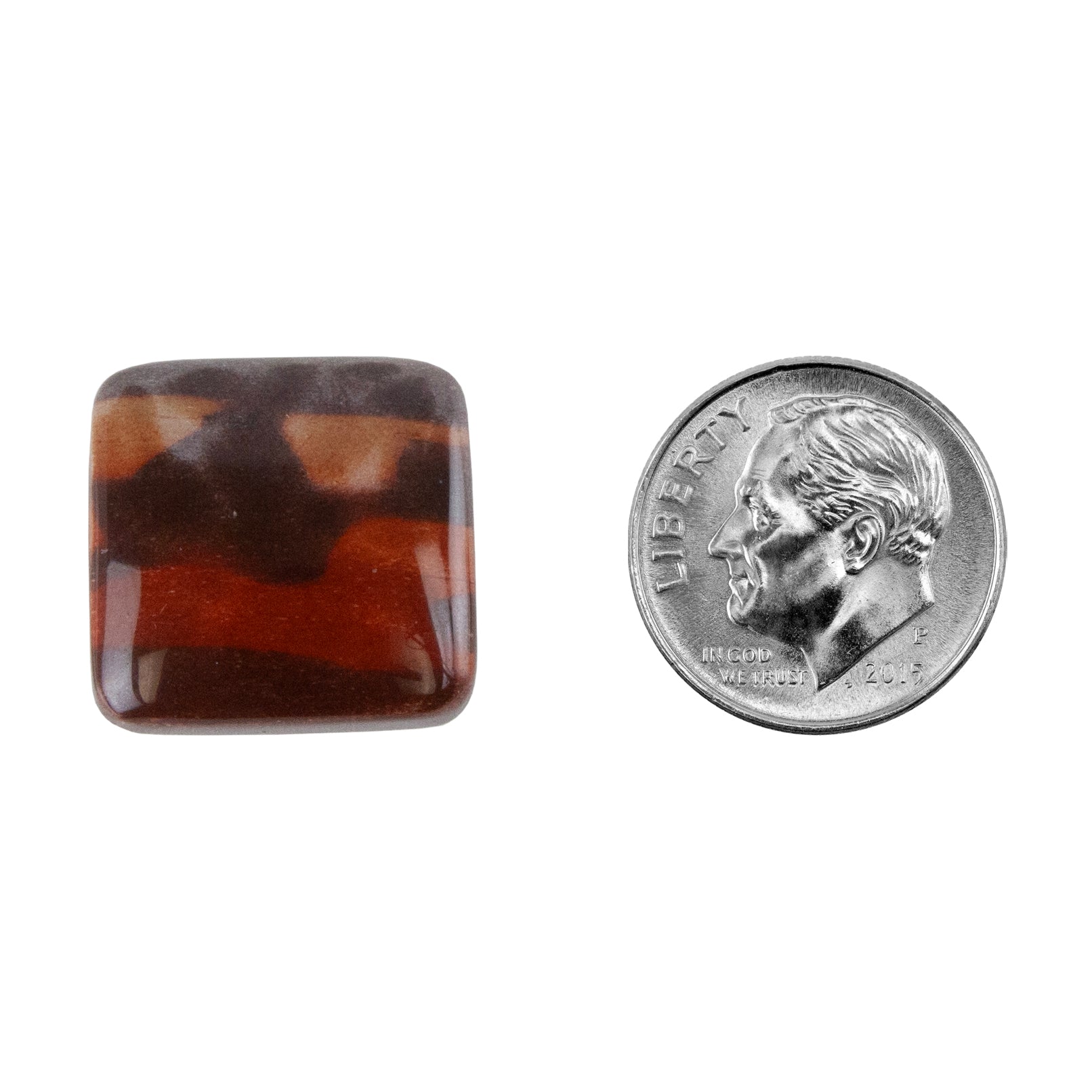 Zebra Stone - Cushion Cabochon 17mm - Pkg/1 with dime