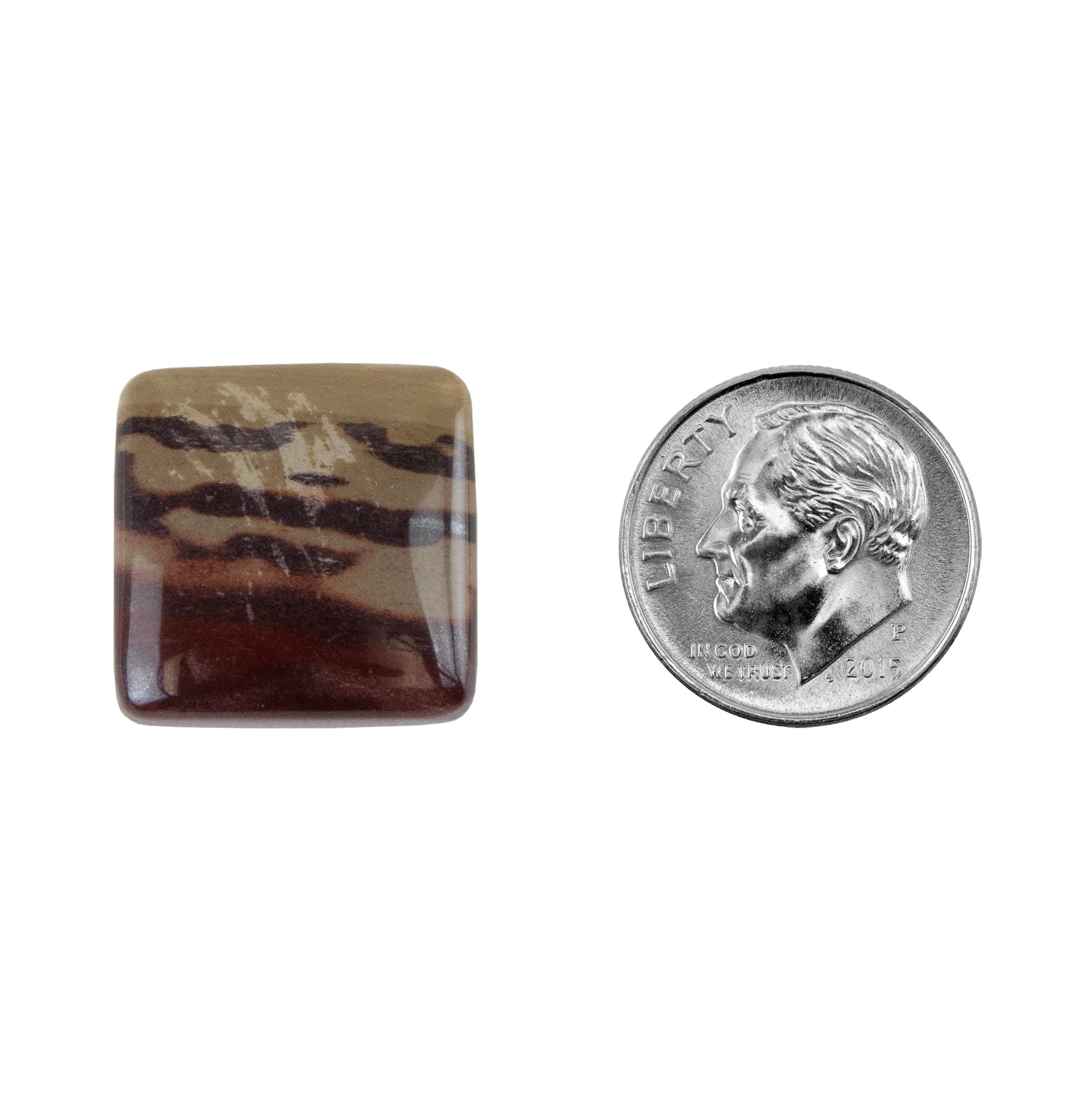 Zebra Stone - Cushion Cabochon 17mm - Pkg/1 with dime