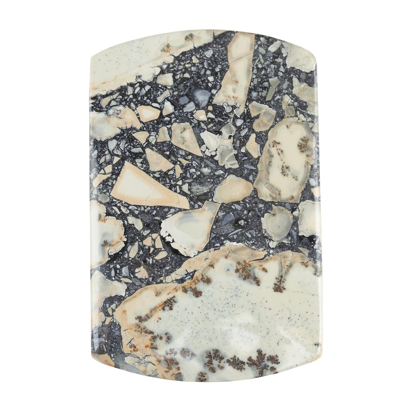 Brecciated Jasper Gemstone - Cabochon Freeform 35mm x 23mm Pkg/1