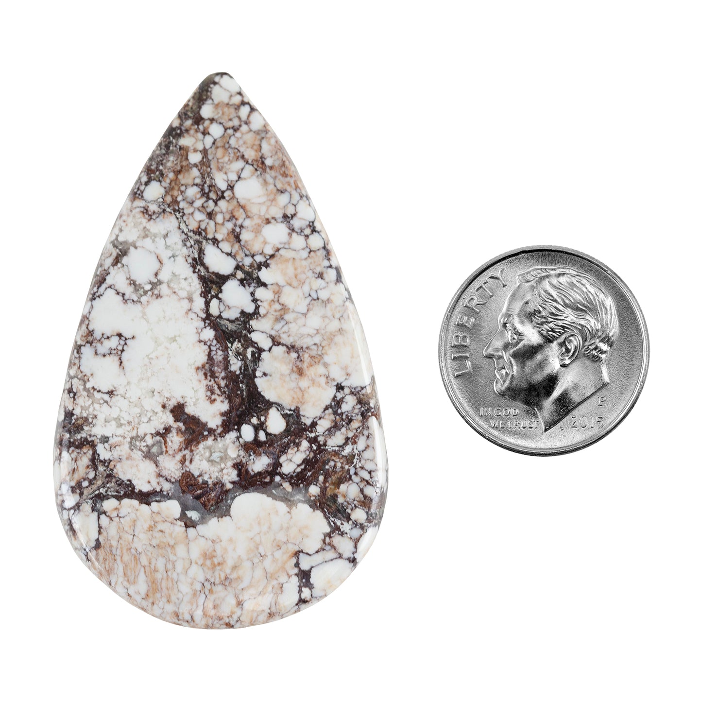 White Buffalo Gemstone - Pear Cabochon 49mm x 28mm Pkg/1