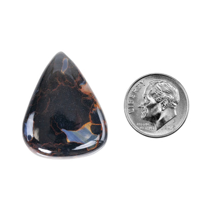 Pietersite Gemstone - Freeform Cabochon 30mm x 23mm Pkg/1 with dime