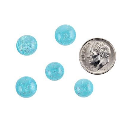 Dichroic Cabochons - Aqua Opal - Round small with dime