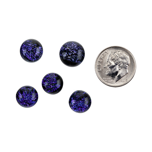 Dichroic Cabochons - Purple - Round small with dime