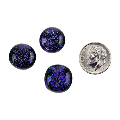 Dichroic Cabochons - Purple - Round medium with dime