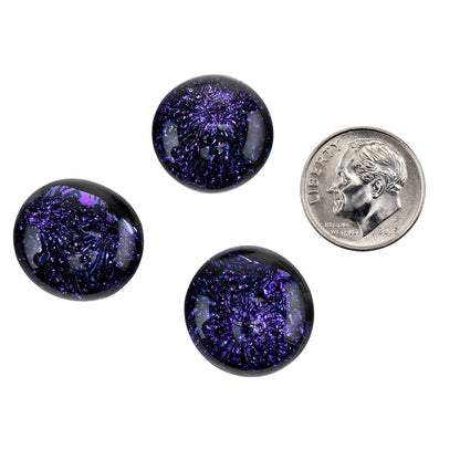 Dichroic Cabochons - Purple - Round large with dime