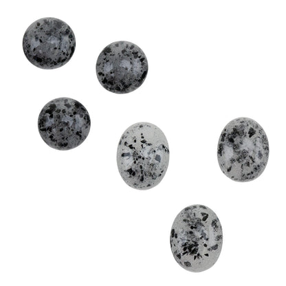 round and oval Colored Glass Cabochon - Black Speckle