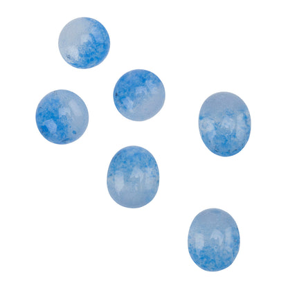 round and oval Colored Glass Cabochon - Light Blue Speckle