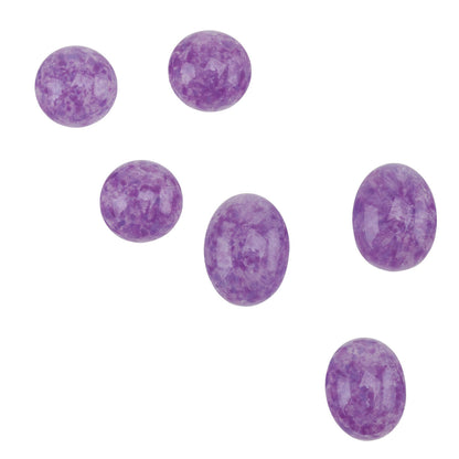 round and oval Colored Glass Cabochon - Purple Speckle