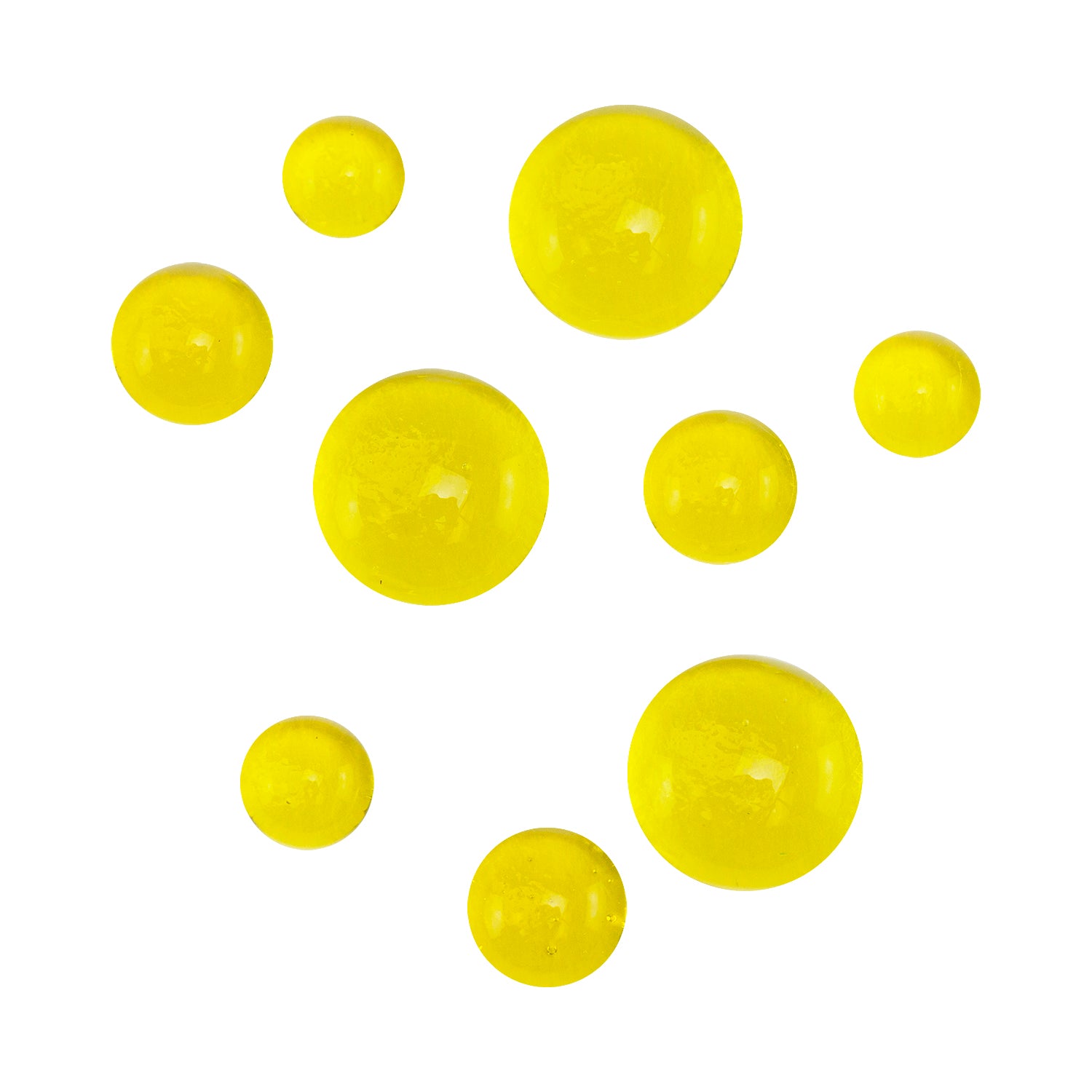 Colored Glass Cabochon - Yellow - Round