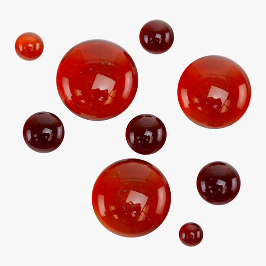 Colored Glass Cabochon - Coral Sunset - Round