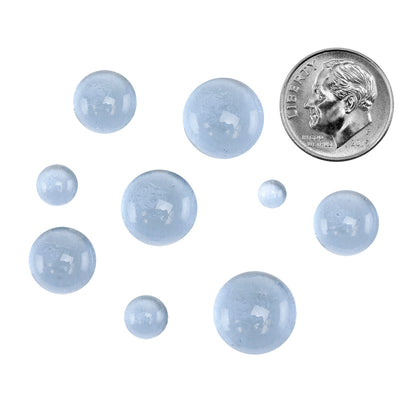 Colored Glass Cabochon - Neo Lavender - Round with dime