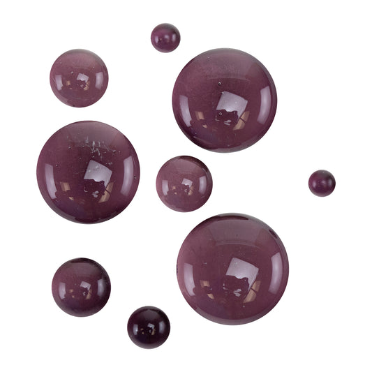 Colored Glass Cabochon - Violet - Round