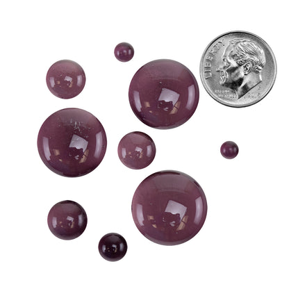 Colored Glass Cabochon - Violet - Round with dime