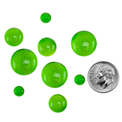 Colored Glass Cabochon - Spring Green - Round with dime