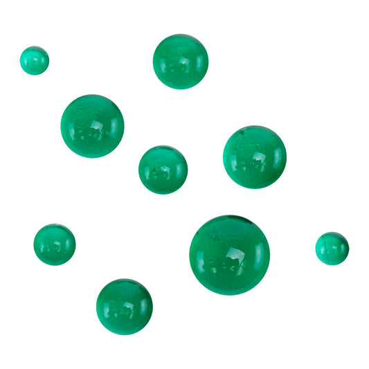 Colored Glass Cabochon - Emerald Green - Round
