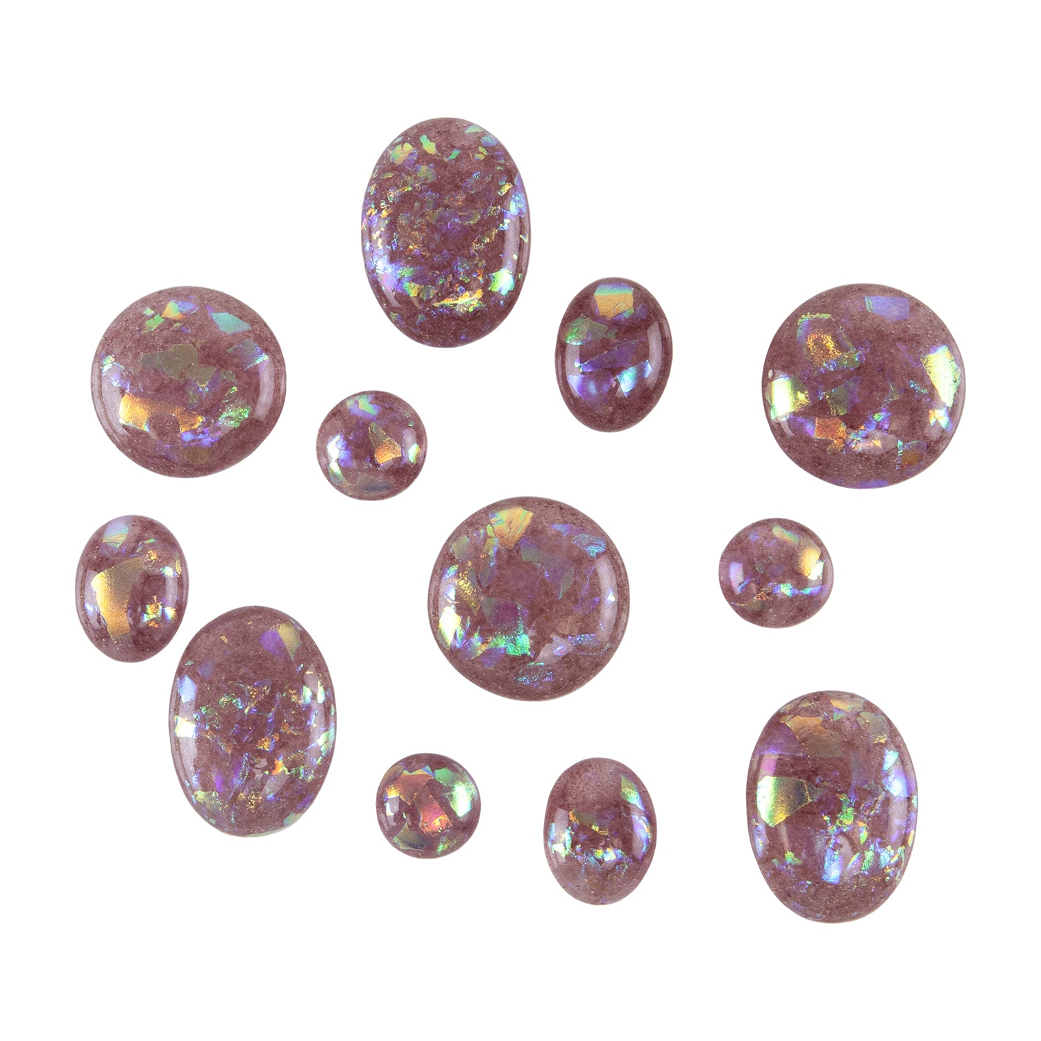 Dichroic Cabochons - Light Plum Transparent