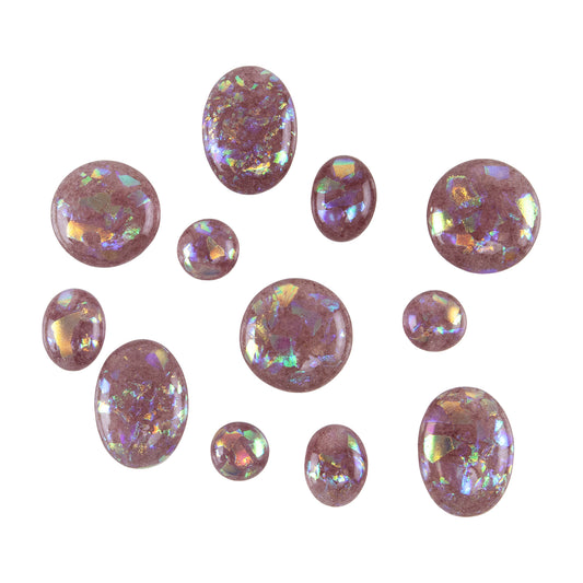 Dichroic Cabochons - Light Plum Transparent