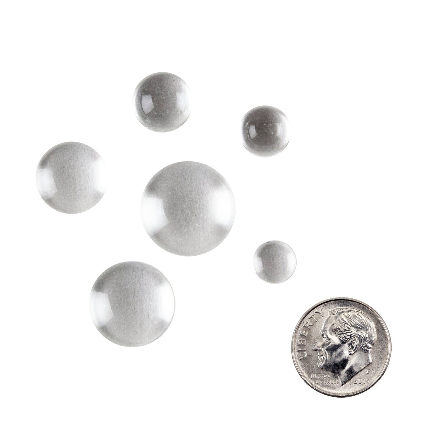 Clear Glass Cabochon - Round with dime