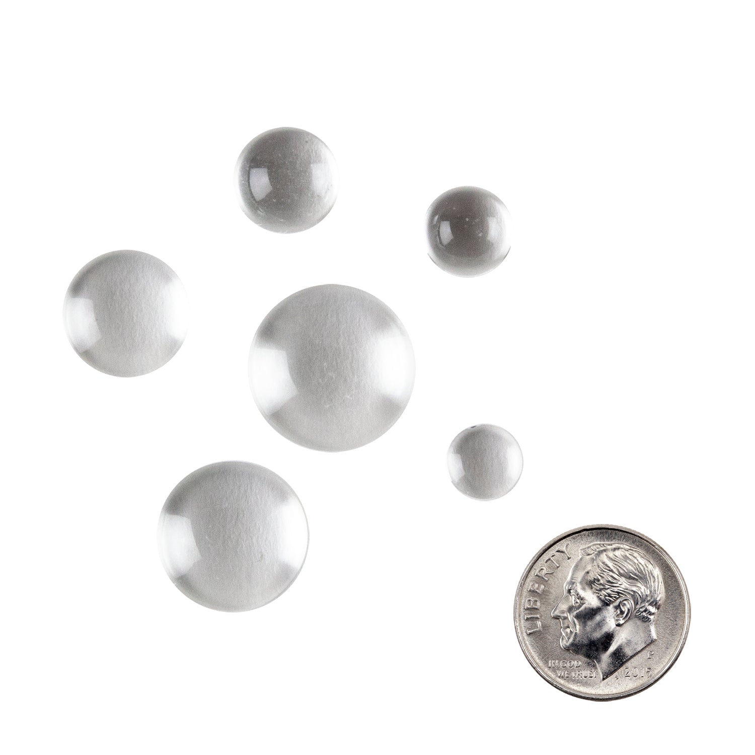 Clear Glass Cabochon - Round with dime
