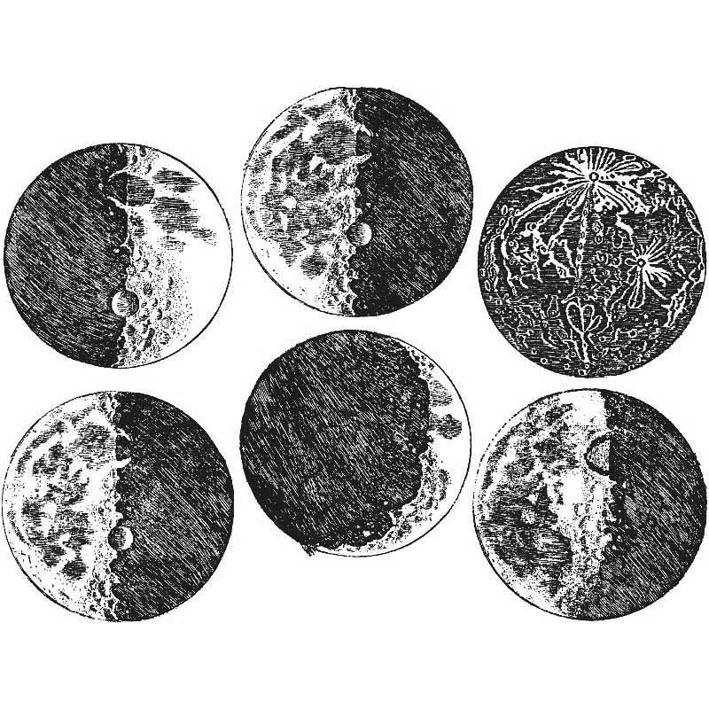 Enamel, Ceramic & Glass Decals - Moons black