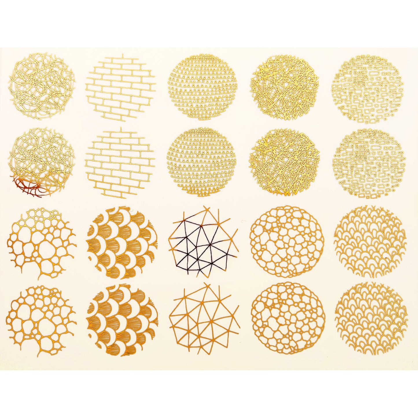 Enamel, Ceramic & Glass Decals - Circle Texture gold