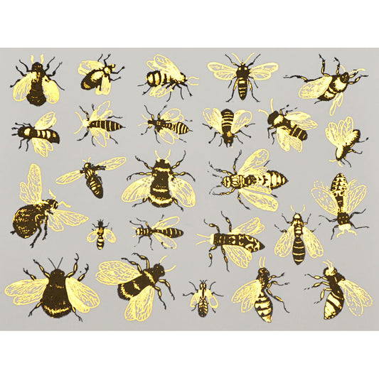 Enamel, Ceramic &amp; Glass Decals & decals - Two Color Bees  gold black