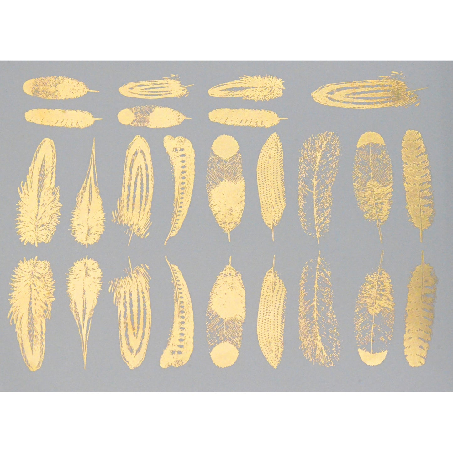 Enamel, Ceramic & Glass Decals - Feathers gold