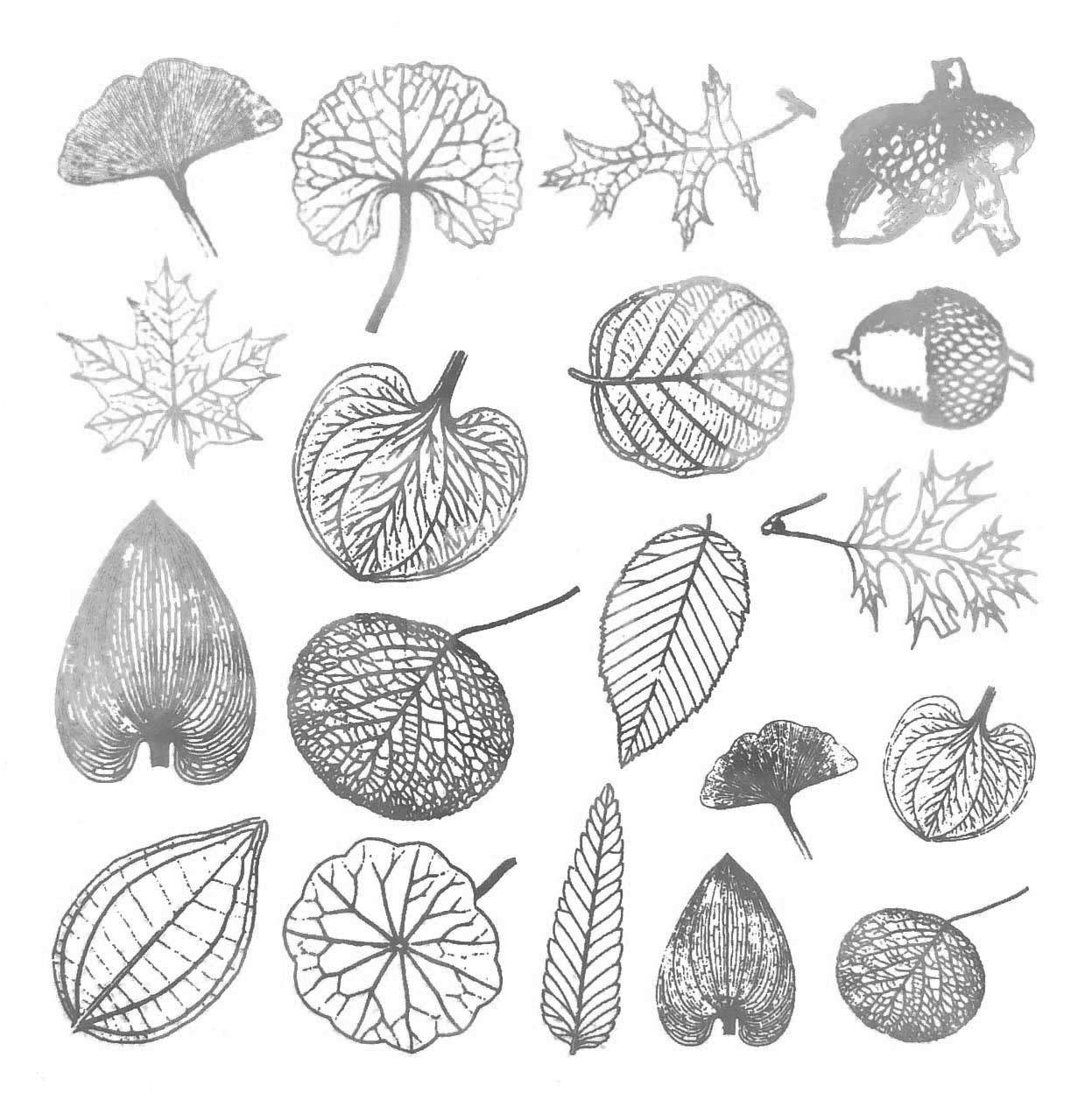 Enamel, Ceramic & Glass Decals - Small Leaves silver