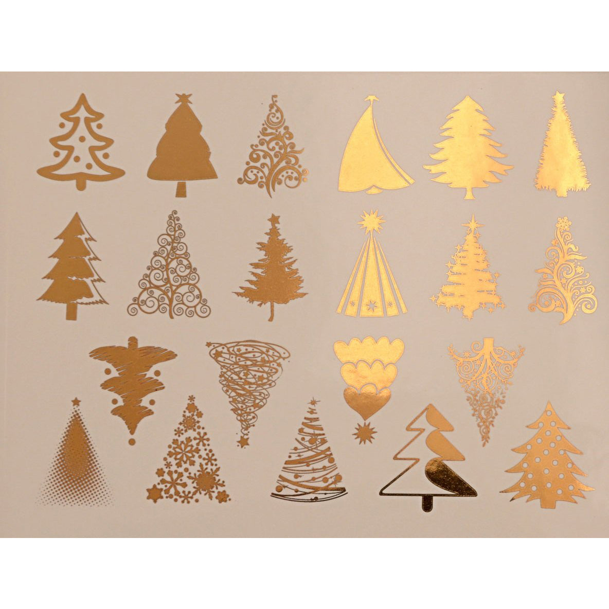 Enamel, Ceramic & Glass Decals - Christmas Tree gold