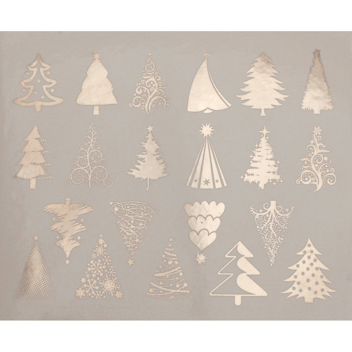 Enamel, Ceramic & Glass Decals - Christmas Tree silver