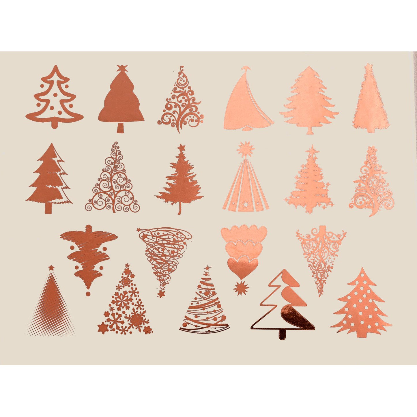 Enamel, Ceramic & Glass Decals - Christmas Tree copper