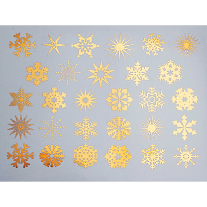Enamel, Ceramic & Glass Decals - Small Snowflake gold
