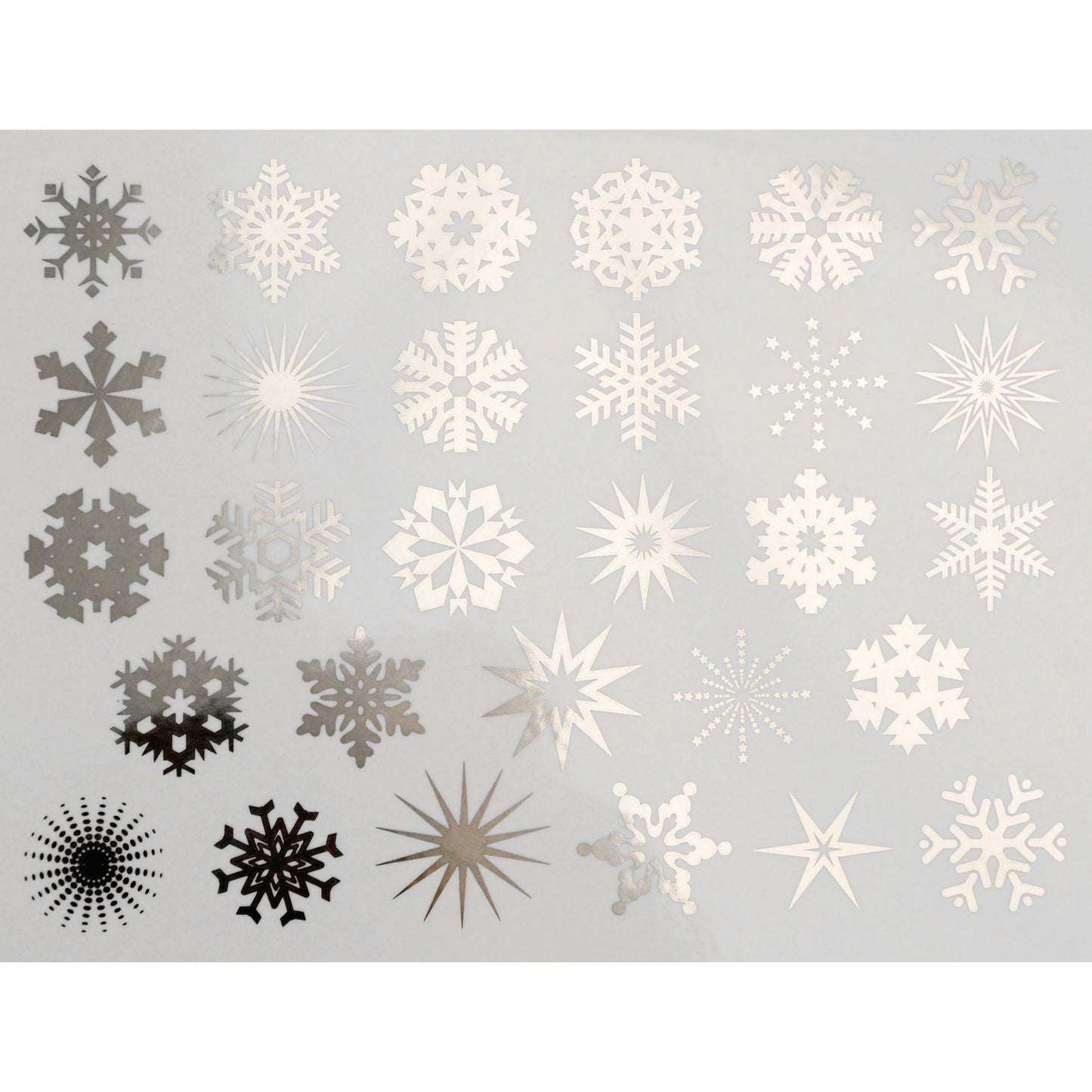 Enamel, Ceramic & Glass Decals - Small Snowflake silver