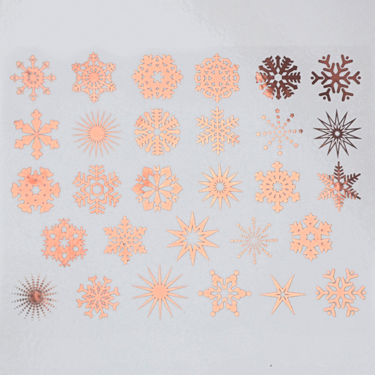 Enamel, Ceramic & Glass Decals - Small Snowflake copper