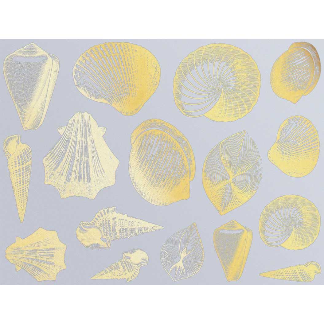 Enamel, Ceramic & Glass Decals - Seashell gold