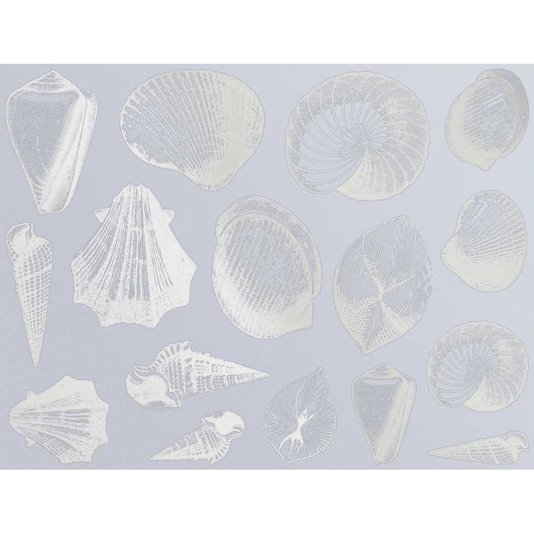 Enamel, Ceramic & Glass Decals - Seashell silver