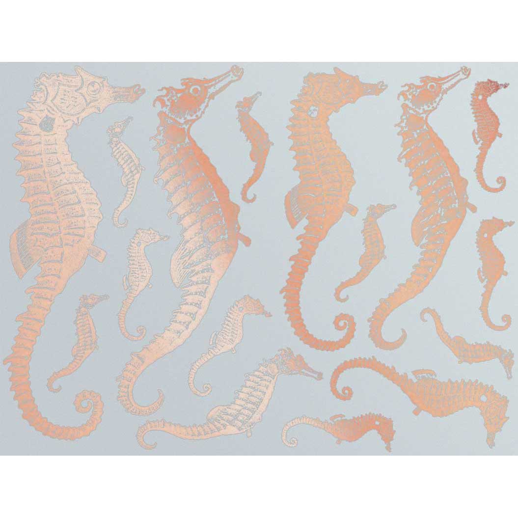 Enamel, Ceramic & Glass Decals - Seahorse copper