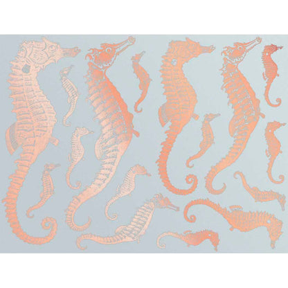 Enamel, Ceramic & Glass Decals - Seahorse copper