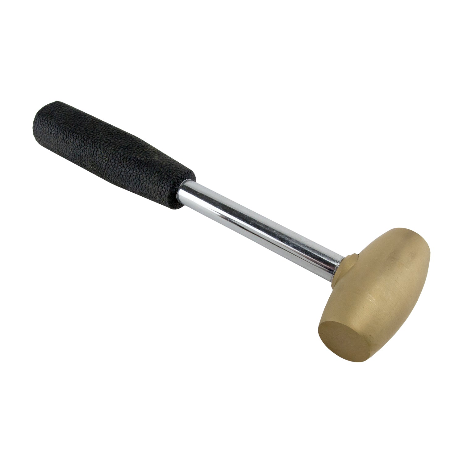 Hammer - Brass - 1 lb

Quality constructed 1 lb solid brass head hammer is perfect for hammering ferrous or non-ferrous metals and is excellent for stamping and dapping. Smooth brass head is secured on metal handle with comfortable grips.