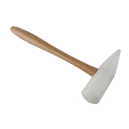 vHammer - Large Nylon Wedge

Use the domed face for shaping sheet and wire without marring the metal. Use the wedge shape for working tight areas.

The large nylon wedge hammer has one face 1-1/4" round and slightly domed used to flatten and shape sheet and wire with no risk of marring. The other face is wedge shaped for working tight areas.