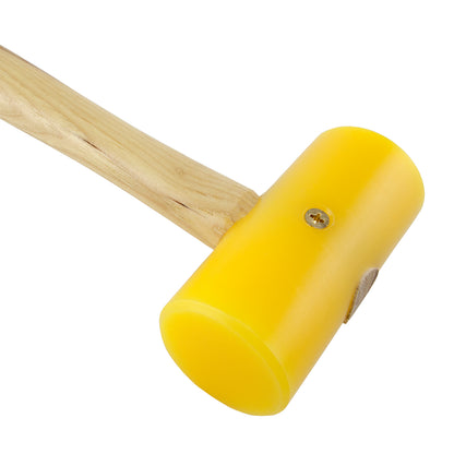 Mallet - Plastic - Weighted 9 oz

Use to minimize distortion to a struct surface. Weighted head provides more force to each blow.

This plastic head mallet is made of a non-porous material that will not mar and is easily cleaned. Excellent for applications with precious metal where marring is a problem. This seasoned hardwood handle gives the user a sure grip.