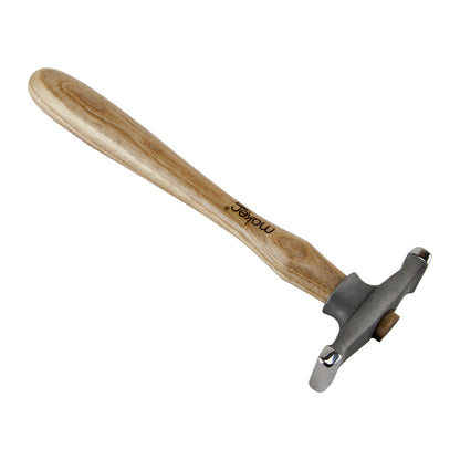 Fretz - Maker Narrow Raising Hammer

The Maker Narrow Raising Hammer is a crosspein used to sink metal into concave shapes and fit into curves where a round planishing hammer will not fit. The hammer also leaves a dramatic texture on flat, concave and convex metal and jewelry.
Each hammer in the Maker line is made with a signature 420 stainless steel and have polished faces ready for use. The handles are North American ash with the logo on the handle.