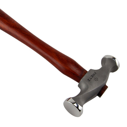 Planishing Hammer


Fretz Planishing Hammer

The Planishing Hammer is for smoothing metal. The round side is used if the metal has previous raising hammer marks and these need to be smoothed out. The flat side will refine the hammer marks from the rounded side of the Planishing Hammer to a nearly smooth finish. Made of 420 stainless steel and Padauk wood.