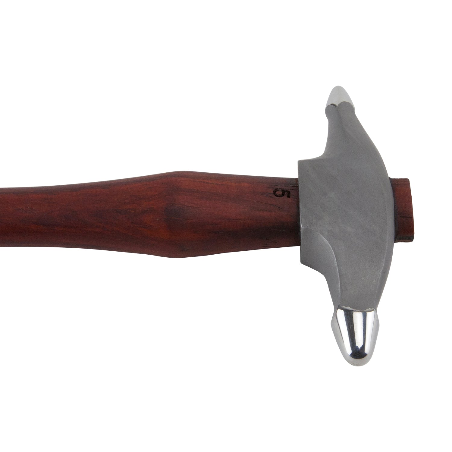 Small Embossing Hammer&nbsp;

The Small Embossing Hammer is used to form small raised areas by hammering from the inside in preparation for chasing or general shaping. This hammer leaves a very fine dimpled texture that can be greatly varied by the strength of the blow. Made of 420 stainless steel and Padauk wood.