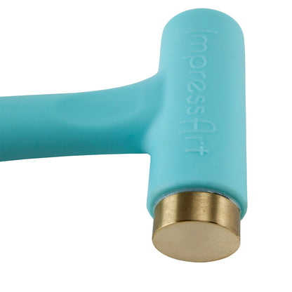 Hammer - ImpressArt Metal Stamping Hammer

1 pound brass hammer is designed specifically for design stamps (punches).


Ergo-Angle™ handle provides ideal positioning for clean, even impressions
One pound head provides optimal weight for deep impressions
Short handle design features multiple holding options for maximum control and comfort
Brass head provides a soft striking surface eliminating double impressions
Brass head is replaceable