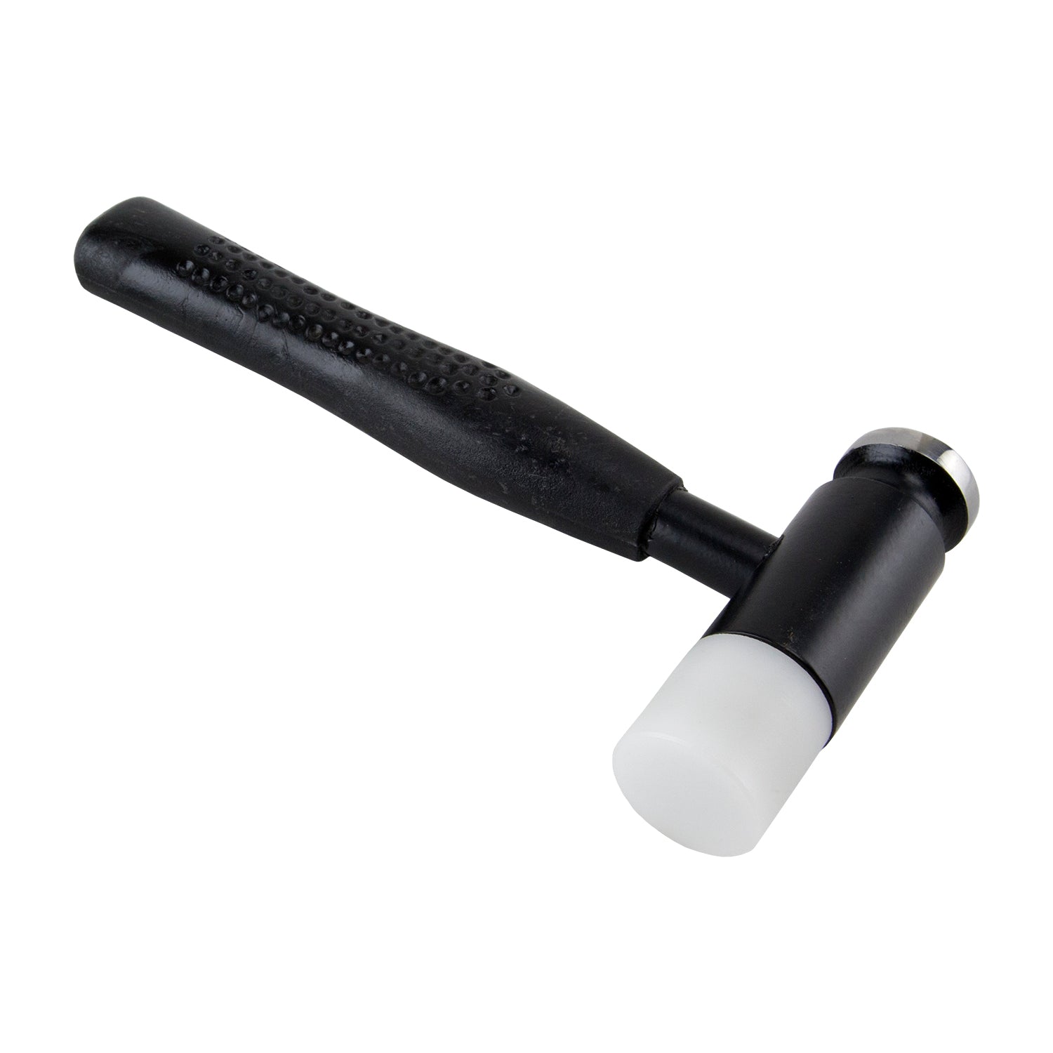 Whammer Hammer

Wire jewelry hammer with two interchangeable heads. Extra weight in the head reduces the striking power needed to achieve great results. Short ergo handle enables a perfect grip and improved striking accuracy. Features a fixed convex steel head plus interchangeable nylon flat head and steel Dapping head. Can be used on 20 gauge wire and larger.